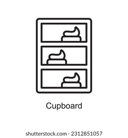 Cupboard Outline Icon Design illustration. Art and Crafts Symbol on White background EPS 10 File