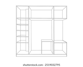cupboard outline. Line, glyph and filled outline colorful version, Cupboard outline and filled vector sign, Symbol, logo. cupboard liner vector illustration,isolated on white background,top view.