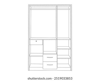 cupboard outline. Line, glyph and filled outline colorful version, Cupboard outline and filled vector sign, Symbol, logo. Classical cupboard icon in liner style isolated on white background.