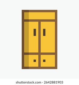 cupboard pixel art icon vector illustration.