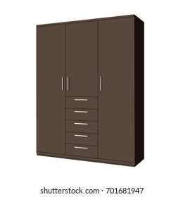 Cupboard realistic vector illustration isolated