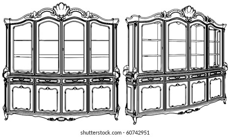 Cupboard Showcase Vector 02