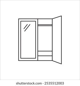 cupboard stok icon outline vector