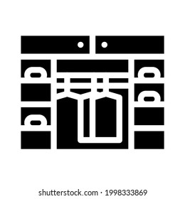 cupboard stylist glyph icon vector. cupboard stylist sign. isolated contour symbol black illustration