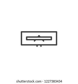 Cupboard top view outline icon. linear style sign for mobile concept and web design. House interior furniture simple line vector icon. Symbol, logo illustration. Pixel perfect vector graphics