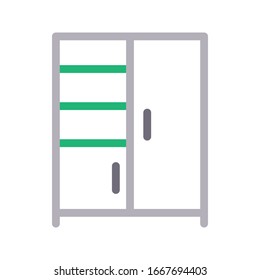 cupboard vector color line icon 