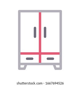 cupboard vector color line icon 