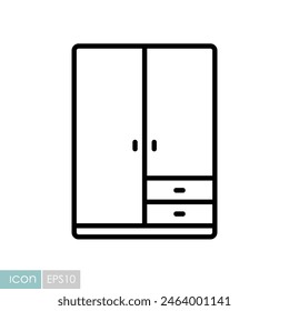 Cupboard vector icon. Graph symbol for furniture, web site and apps design, logo, app, UI