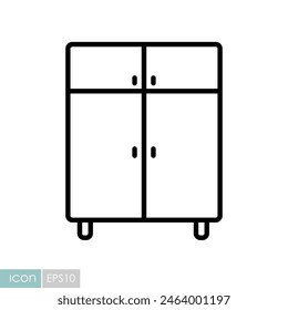 Icono de Vector de Armario. Símbolo gráfico para muebles, diseño de Sitio web y App, logotipo, App, UI