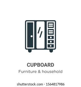 Cupboard vector icon on white background. Flat vector cupboard icon symbol sign from modern furniture and household collection for mobile concept and web apps design.