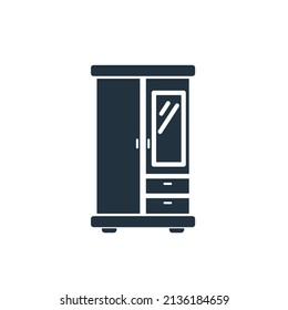 Icono portapapeles vectorial en estilo plano de moda aislado en fondo blanco. Símbolo de armario de doble puerta para web y aplicación móvil. Ilustración del vector