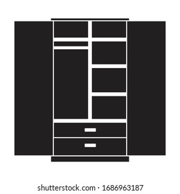 Cupboard vector icon.Black vector icon isolated on white background cupboard .