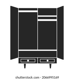 Cupboard vector icon.Black vector icon isolated on white background cupboard.