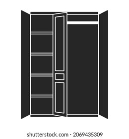 Cupboard vector icon.Black vector icon isolated on white background cupboard.
