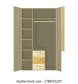 Cupboard vector icon.Cartoon vector icon isolated on white background closet.