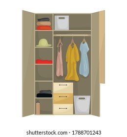 Cupboard vector icon.Cartoon vector icon isolated on white background closet.