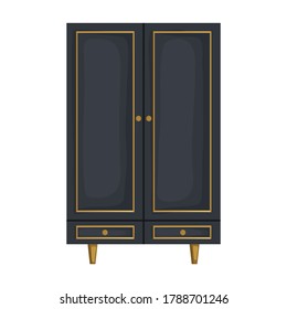 Cupboard Vector Icon.Cartoon Vector Icon Isolated On White Background Closet.