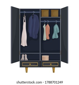 Cupboard vector icon.Cartoon vector icon isolated on white background closet.