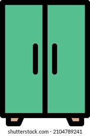 Cupboard Vector illustration on a transparent background.Premium quality symmbols.Stroke vector icon for concept and graphic design. 