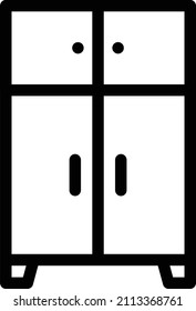 Cupboard Vector illustration on a transparent background.Premium quality symmbols.Stroke vector icon for concept and graphic design.