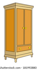 cupboard vector illustration,isolated on white background for education,top view