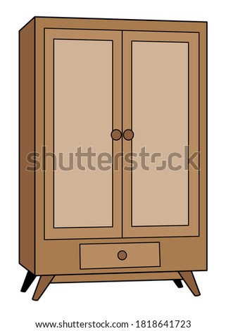 cupboard vector illustration,isolated on white background for education,top view