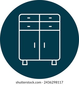 Cupboard Vector Line icon Design