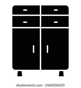 Cupboard Vector Line icon Design