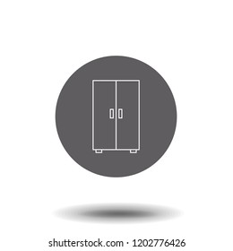 Cupboard vector line icon. Trendy flat ui sign design, graphic pictogram. Logo illustration. Eps10.