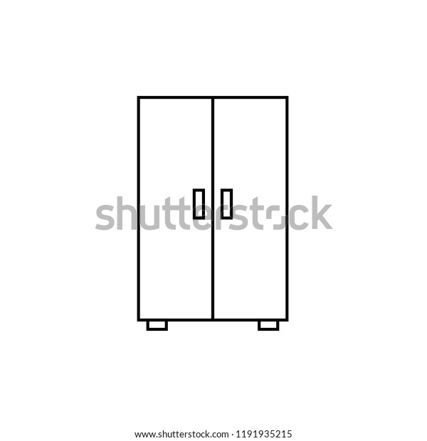 Cupboard Vector Line Icon Trendy Flat Stock Vector (Royalty Free ...