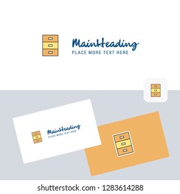 Cupboard vector logotype with business card template. Elegant corporate identity. - Vector