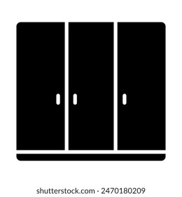 Cupboard vector solid icon. Graph symbol for furniture, web site and apps design, logo, app, UI