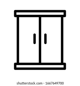 icono de línea delgada del vector de armario 
