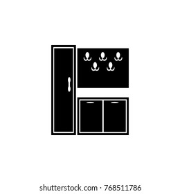 Cupboard wardrobe icon on white background