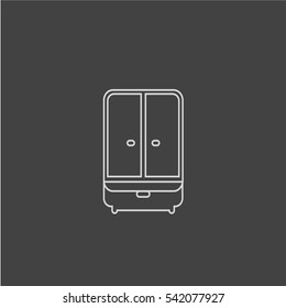 Cupboard wardrobe icon vector