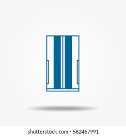 Cupboard wardrobe icon. Vector interiors illustration.