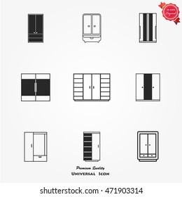Cupboard wardrobe icons