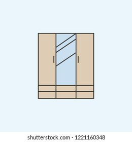cupboard wardrobe with mirror icon. Element of house hold icon for mobile concept and web apps. Colored cupboard wardrobe with mirror icon can be used for web and mobile