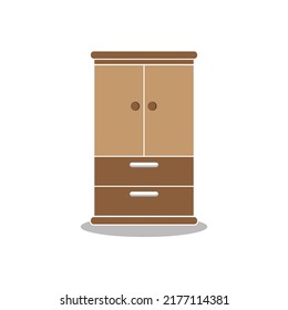Cupboard wardrobe on white background design Free Vector
