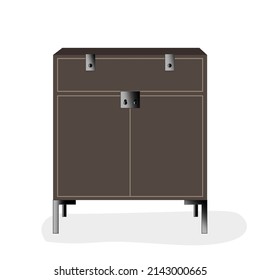 cupboard in white background. cupboard illustration