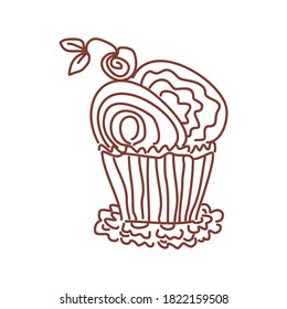 Cupcake abstract sketch. Vector illustration