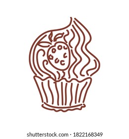 Cupcake abstract sketch. Vector illustration