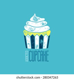 CupCake Addicted Vector T-Shirt Design - Vintage Retro Delicious Goody