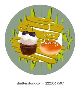 cupcake art logo Business Presentation Vector Template use for decoration graphic resources isolated transparent background png