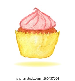 Cupcake baked in a cup-shaped container