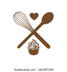cupcake and bakery equipment, vector 