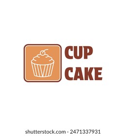 Cupcake and bakery logo design emblem label stamp