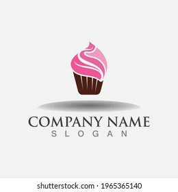 Cupcake Bakery Logo sweet dessert template icon Bakery design