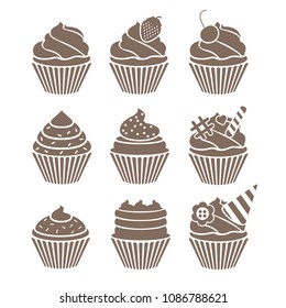 cupcake and bakery logo vector illustration design