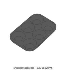 Bandeja de cocción de tortas aislada sobre fondo blanco. Ilustración vectorial Bakeware. 